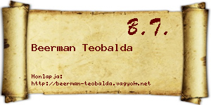 Beerman Teobalda névjegykártya